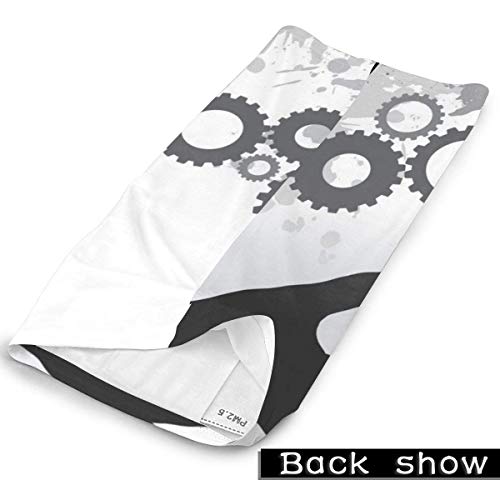 Kasonj Gears Mechanical Technics - Polainas para cuello, diseño abstracto de metal, protección solar antipolvo, transpirable para actividades al aire libre