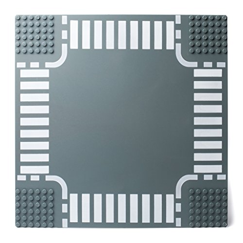 Katara - 2 Bases de Construcción, 25,5x25,5cm ,Compatible, Cruce, Camino Recto (1776)