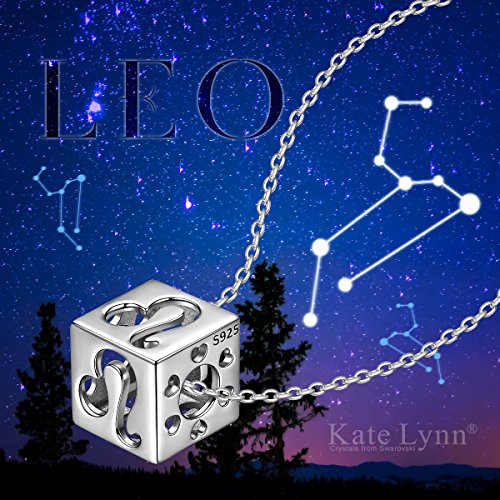 Kate Lynn-Constellation-Leo Colgante cúbico de simetría hueca, collar de plata de ley 925 para mujer, regalo de cumpleaños de Navidad, paquete de caja