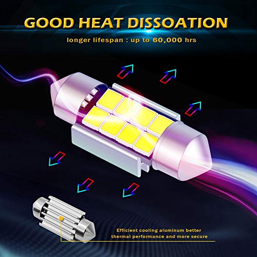 KATUR 1.25 '' 31mm DE3175 DE3021 DE3022 5630 Chipsets de Aluminio CanBus sin Error Festoon Coche Interior Mapa de la Puerta Interior Luces de Techo Xenon Blanco 12V Paquete de 10