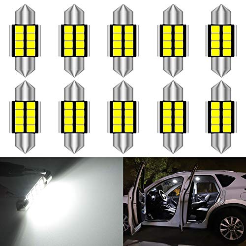 KATUR 1.25 '' 31mm DE3175 DE3021 DE3022 5630 Chipsets de Aluminio CanBus sin Error Festoon Coche Interior Mapa de la Puerta Interior Luces de Techo Xenon Blanco 12V Paquete de 10