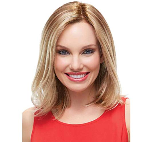 KDMB Mujer Bob Larga Corta Peluca Rubio Claro Rizado Ondulado Ombre sintético Resistente al Calor Anime Cospaly Fiesta Disfraces Peluca de Pelo Moda Natural Partida Media Postizo A/Rubio