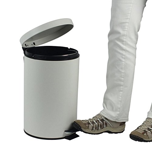 kela 10929 – Cubo Cornell 12 L, metal, con cierre silencioso, color blanco