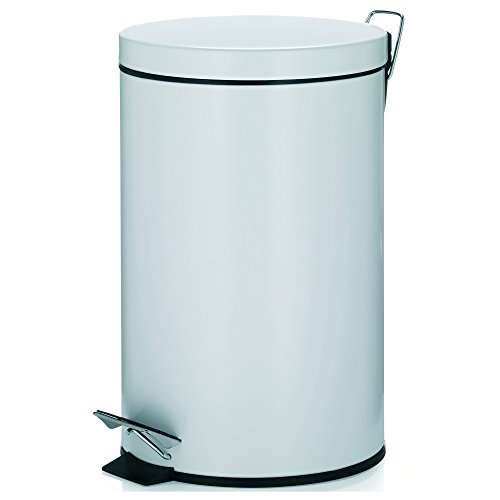 kela 10929 – Cubo Cornell 12 L, metal, con cierre silencioso, color blanco