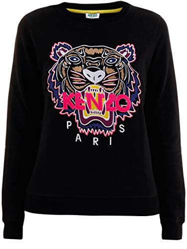 Kenzo Felpa Tigre Nera con Ricamo Frontale - Camiseta para mujer -  Negro -  Small