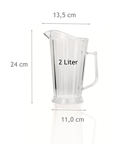 Kerafactum® – Grande lanzador Zumo Jarra Jarra para bebidas Agua Jarra Cerveza o limonada Agua Jarra con hielo labio 2 litros de plástico – Jug With Ice Lip