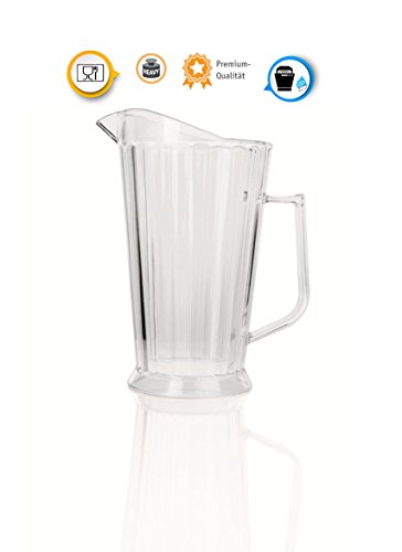Kerafactum® – Grande lanzador Zumo Jarra Jarra para bebidas Agua Jarra Cerveza o limonada Agua Jarra con hielo labio 2 litros de plástico – Jug With Ice Lip