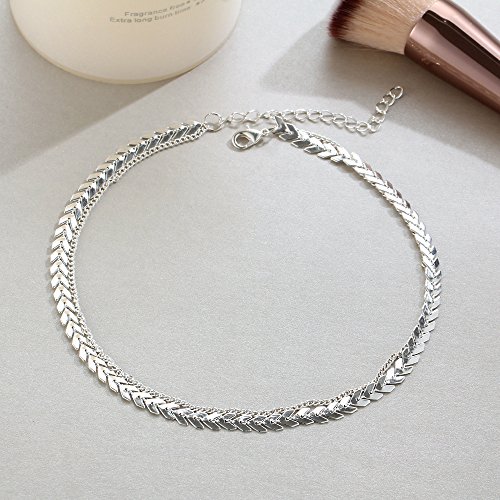 Kercisbeauty - Collar gargantilla con forma de espina de pez, de plata, para mujer y chica, joyería, regalo para ella, regalo de cumpleaños o aniversario