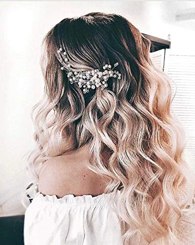 Kercisbeauty - Peineta para novia, novia, dama de honor y perla, estilo vintage, accesorio para el pelo, peine para novia, pelo largo, rizado, accesorio para el pelo, boda o peine de pelo vintage