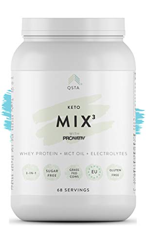 Keto Plus Actives MIX 3-en-1 (68 PORCIONES) - Batidos para adelgazar saciante, Quemagrasas potente para adelgazar y rapido, Proteina Whey Grass-Fed + MCT C8 + Electrolitos - Batidos & recetas +MEDICOS