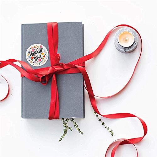 Keweni Thank You Pegatinas, Diseños de Arte Tipo Flor, Etiquetas Redondas, Minoristas en línea, Boutiques, Tiendas para Usar en Bolsas, Cajas y Sobres, 500 Unidades