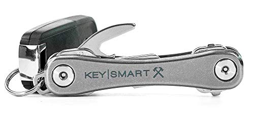 KeySmart Rugged - Llavero Multiherramienta con abridor y Clip de Bolsillo (hasta 14 Llaves, Titanio)