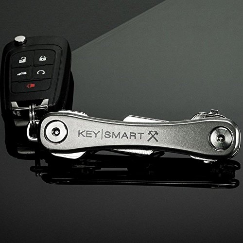 KeySmart Rugged - Llavero Multiherramienta con abridor y Clip de Bolsillo (hasta 14 Llaves, Titanio)