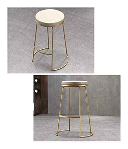 KFDQ Bar, cafetería, silla de restaurante, taburete de bar, Barhocker Metallhocker Gepolsterter Fußhocker Runder Sitz Esszimmerstuhl Frühstücksküche Hoher Hocker Terrasse Und Kaffeehocker Gewicht 200