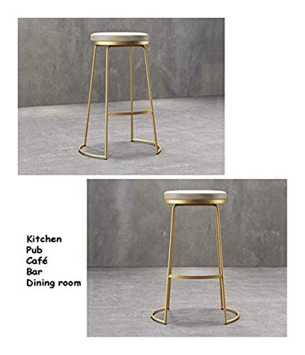 KFDQ Bar, cafetería, silla de restaurante, taburete de bar, Barhocker Metallhocker Gepolsterter Fußhocker Runder Sitz Esszimmerstuhl Frühstücksküche Hoher Hocker Terrasse Und Kaffeehocker Gewicht 200