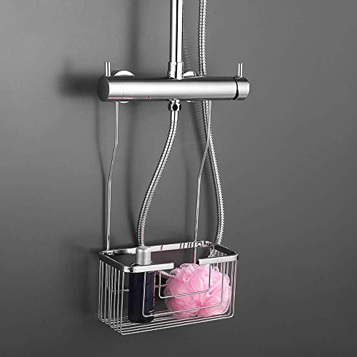 Kibath 130034 Portagel Cesta de Ducha y bañera sin taladros, Cromo Brillo