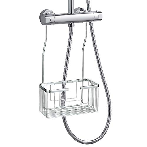 Kibath 130034 Portagel Cesta de Ducha y bañera sin taladros, Cromo Brillo