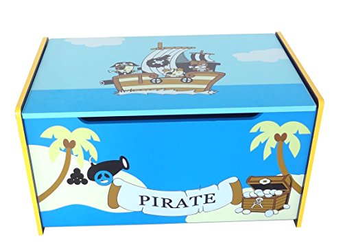 Kiddi Style Caja Juguetes Baúl Tesoro Pirata - Madera - par ninos