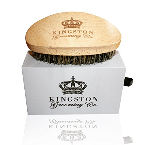 Kingston Grooming Company cepillo para barba y cabello para hombres, cerdas duales de pelo de jabalí