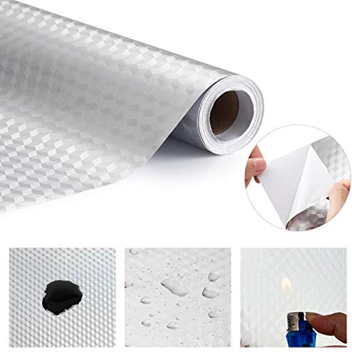KINLO Papel Adhesivo Impermeable con la Imagen de Cuadro, Pegatina Papel de aluminio para Decorar Muebles Cocina Baño, a Prueba de Aceite de Agua y de Moho, 0.61*5M per Rollo