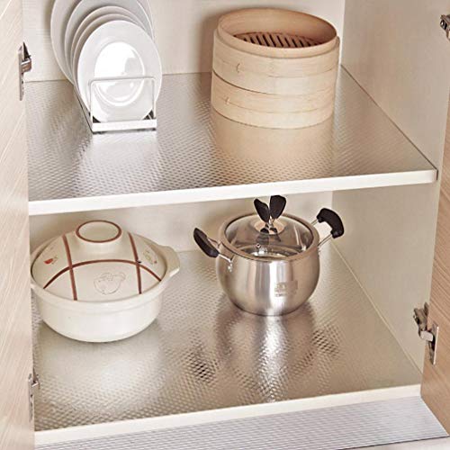 KINLO Papel Adhesivo Impermeable con la Imagen de Cuadro, Pegatina Papel de aluminio para Decorar Muebles Cocina Baño, a Prueba de Aceite de Agua y de Moho, 0.61*5M per Rollo