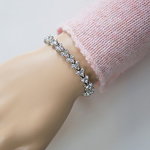 Kiss Me. Hermosa Elegante TOPModel Plata Pulsera 78 ángeles con brillantes perlas Longitud 17,5 cm