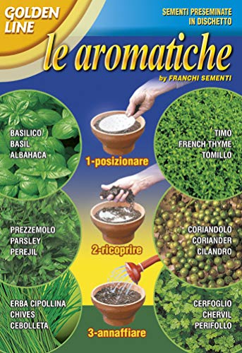 Kit 6 Variedades Semillas Aromáticas Pre-Sembradas en Disco para huerto urbano maceta exterior, Fácil de Usar
