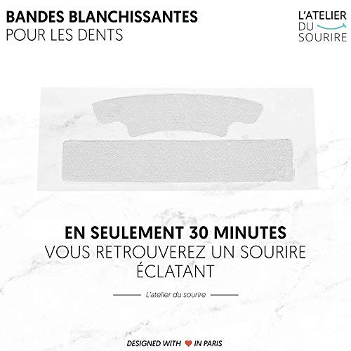 Kit blanqueador dental de frambuesa - Tratamiento de blanqueamiento dental 14 días (24 tiras blanqueadoras dientes + 4 ofertas) - Blanqueador dental profesional L'ATELIER DU SOURIRE