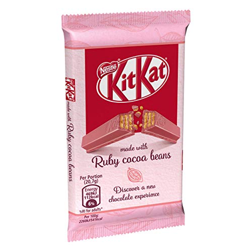 Kit Cat Nestlé Ruby Cocoa Beans, 9 Unidades, Aroma frutal, tabletas de Chocolate. Limit ierter Sublime Chocolate Cerrojo, Chocolate Rojas, 41,5 g