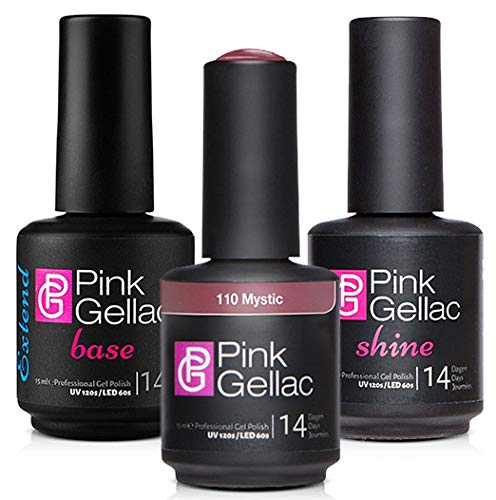 KIT COMBI PINK GELLAC Base + esmalte 110 + Brillo