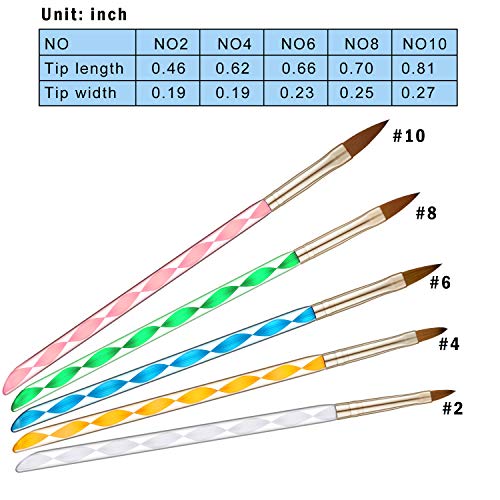 Kit de 10 Piezas de Plumas de Arte de Uñas incluye Cepillos de Línea y Plumas de Pincel de Uñas de Acrílico de Pintura Punteado de Gel (Conjunto de Estilos 1)