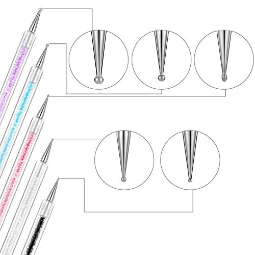 Kit de 10 Piezas de Plumas de Arte de Uñas incluye Cepillos de Línea y Plumas de Pincel de Uñas de Acrílico de Pintura Punteado de Gel (Conjunto de Estilos 1)