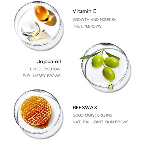 Kit de cera para cejas, jabón para cejas, pomada para cejas resistente a las manchas y duradera a prueba de manchas para cejas naturales (Morena salvaje ceja)