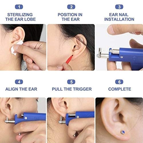 Kit de herramientas de perforación del cuerpo de acero inoxidable Máquina profesional de perforación de orejas y nariz del ombligo con orejas Herramientas