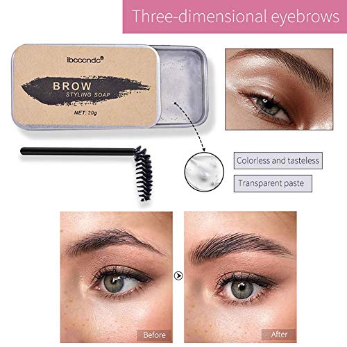 Kit De Jabón Para Cejas, Gel Para Cejas 3D Gel Para Fijación Cejas De Larga Duración Jabón Para Peinado De Cejas Resistente Al Agua,jabón Para Cejas, Excelente Bálsamo Maquillaje Para Cejas Plumosas