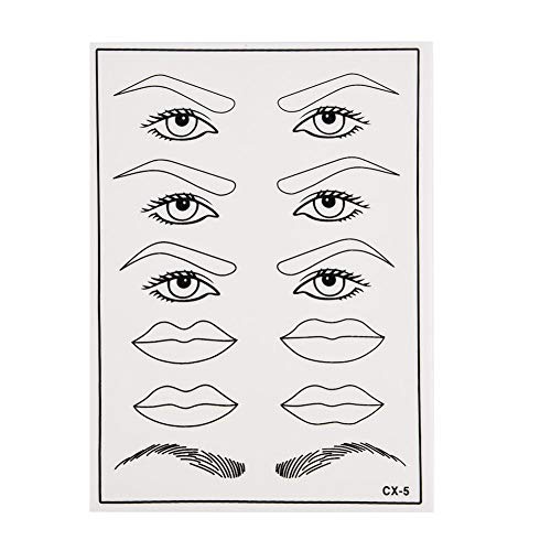 Kit de Microblading, Set completo de tatuaje de cejas practica de maquillaje permanente cejas, delineadores de labios, delineadores de ojos kit de práctica de tatuaje para salón y uso doméstico