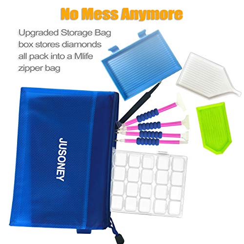 Kit de pintura de diamante JUSONEY 5D: paquete de accesorios de pintura de diamante DIY económico y práctico de 31 piezas