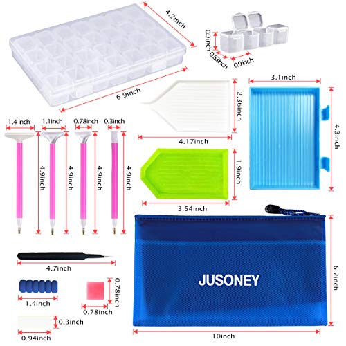 Kit de pintura de diamante JUSONEY 5D: paquete de accesorios de pintura de diamante DIY económico y práctico de 31 piezas