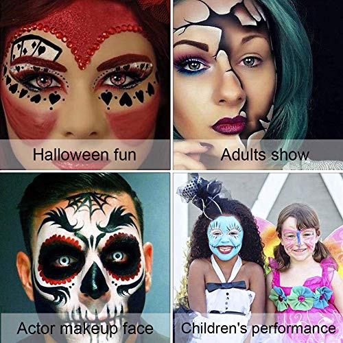 Kit de pintura facial para el cuerpo, paleta profesional no tóxica de 15 colores, lavable con pincel para niños, para decoración de Halloween, fiestas, juegos de maquillaje, cuerpo
