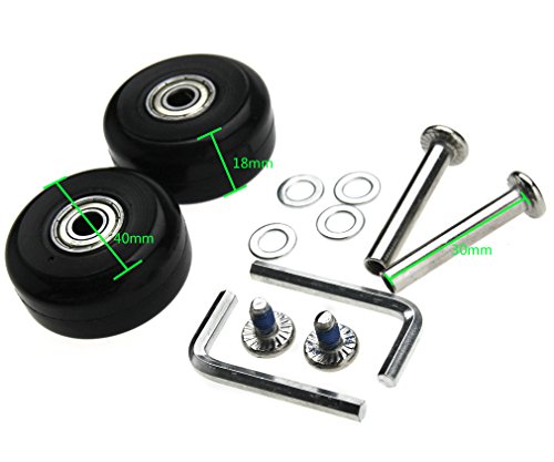 Kit de reparación de Ruedas para Maletas (2 Pares, 40 mm)