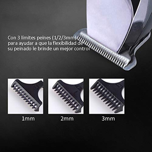 Kits de Cortapelos Profesionales, Cortapelo Multifuncional USB Recargable para Hombre, Inalámbricos Trimmer con Limite el Peine Maquinilla Eléctrica Ajustable Fácil para Cortar