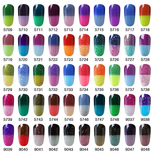 KIUNO Esmaltes Semipermanentes, Uñas de gel UV LED Camaleón Cambia de Color con la Temperatura, Pintauñas Semipermanentes para Manicura y Pedicura 15ML-TC-5714