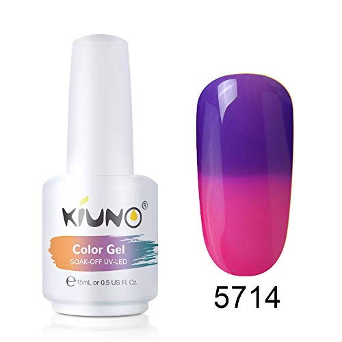 KIUNO Esmaltes Semipermanentes, Uñas de gel UV LED Camaleón Cambia de Color con la Temperatura, Pintauñas Semipermanentes para Manicura y Pedicura 15ML-TC-5714