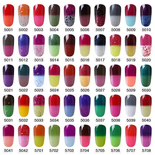 KIUNO Esmaltes Semipermanentes, Uñas de gel UV LED Camaleón Cambia de Color con la Temperatura, Pintauñas Semipermanentes para Manicura y Pedicura 15ML-TC-5714