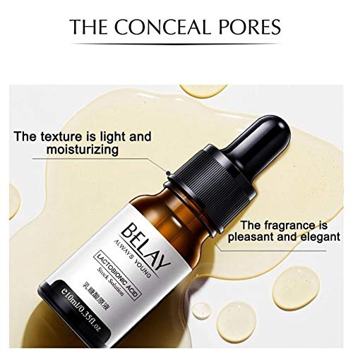 KJFUN Suero Zero Pore Instant Perfection con Ácido Lactobiónico, Solución Facial, Suero Minimizador De Poros, Removedor De Arrugas, Esencia Reafirmante