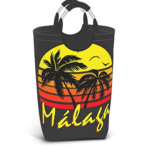 KJKT Paquete de Ropa Sucia Impermeable, 50 litros de Capacidad de Almacenamiento Málaga Vintage Sun con Asas Cestas de lavandería Plegables de Gran tamaño Cesto