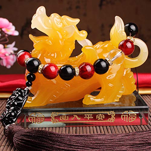 KKJJ Feng Shui Pi Xiu Pi Yao Estatua, Artesanías de Resina Asiento de Perfume Pi Yao/Pi Xiu de Riqueza Porsperity Figura Decorativa, Atraer Riqueza y Buena Suerte Decoración del Coche,12cm