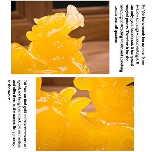 KKJJ Feng Shui Pi Xiu Pi Yao Estatua, Artesanías de Resina Asiento de Perfume Pi Yao/Pi Xiu de Riqueza Porsperity Figura Decorativa, Atraer Riqueza y Buena Suerte Decoración del Coche,12cm