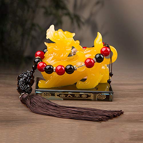 KKJJ Feng Shui Pi Xiu Pi Yao Estatua, Artesanías de Resina Asiento de Perfume Pi Yao/Pi Xiu de Riqueza Porsperity Figura Decorativa, Atraer Riqueza y Buena Suerte Decoración del Coche,12cm