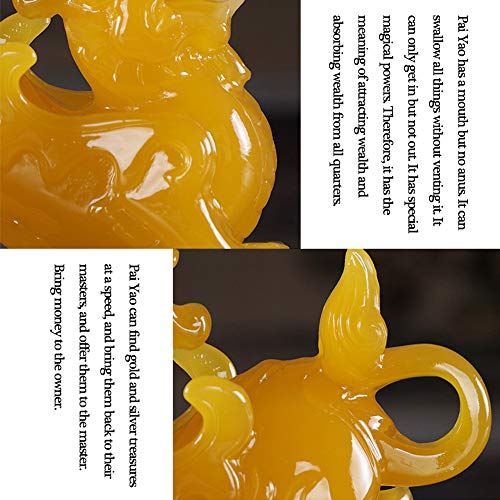 KKJJ Feng Shui Pi Xiu Pi Yao Estatua, Artesanías de Resina Asiento de Perfume Pi Yao/Pi Xiu de Riqueza Porsperity Figura Decorativa, Atraer Riqueza y Buena Suerte Decoración del Coche,12cm